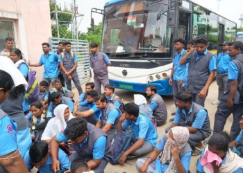 Ama Bus Protest Bhubaneswar