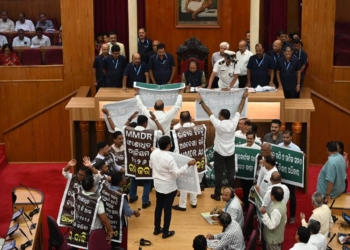 Odisha Assembly MMDR protest