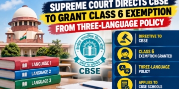 CBSE three-language policy Class 6 exemption
