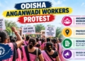 Anganwadi workers protest Bhubaneswar