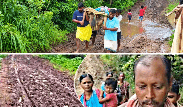 Boudh patient carried on cot