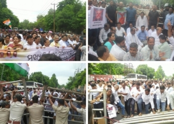 Odisha Congress CEO office protest