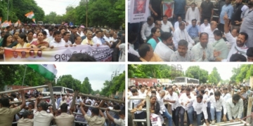 Odisha Congress CEO office protest