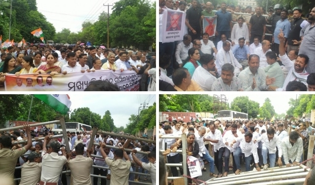 Odisha Congress CEO office protest
