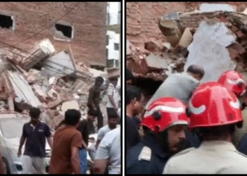 Delhi building collapse Satya Niketan