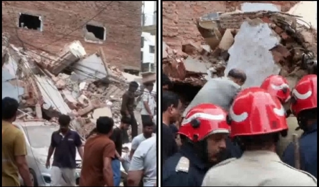 Delhi building collapse Satya Niketan