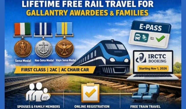 Gallantry awardees free rail travel