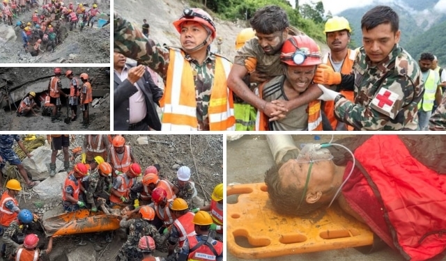 Nepal tunnel rescue floods