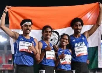 India mixed 4x400m silver Asian Games 2026
