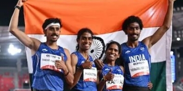 India mixed 4x400m silver Asian Games 2026