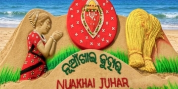 Nuakhai sand art Puri