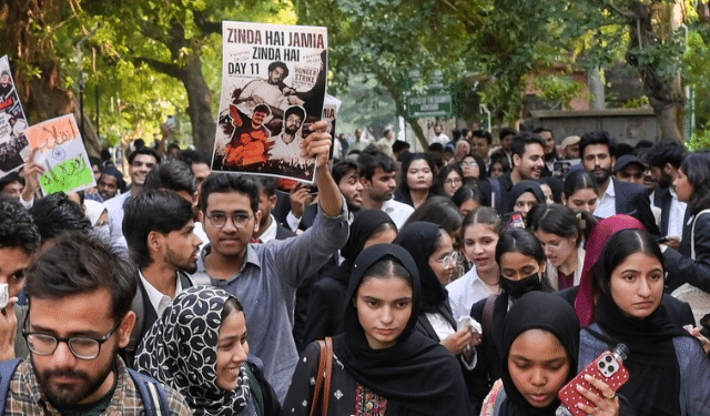 Jamia Millia Islamia student union elections protest