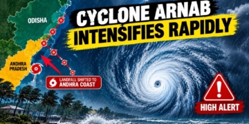 Cyclone Arnab landfall track