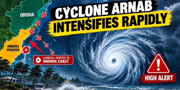 Cyclone Arnab landfall track