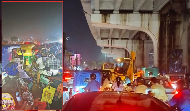 Bhubaneswar Durga Puja traffic jam