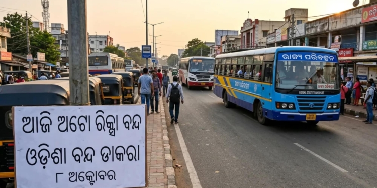 Odisha Bandh bus and auto service