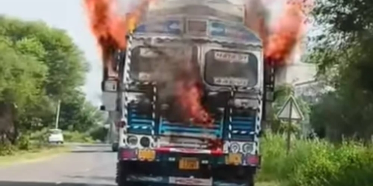Truck Catches Fire