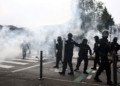 French student protests police brutality