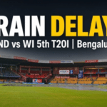India vs West Indies 5th T20I rain delay