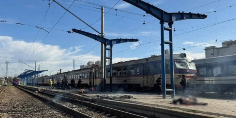 Dnipro train station drone attack