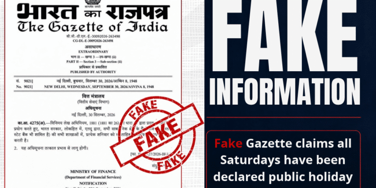 PIB fact-check fake Saturday bank holiday