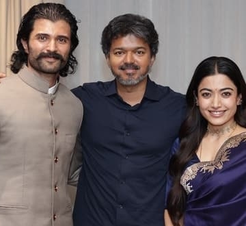 ​Vijay Deverakonda and Rashmika Mandanna Meet Tamil Nadu Chief Minister Thalapathy Vijay Ahead of 'Ranabaali' Release